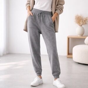 C by Bloomingdale’s Cashmere Joggers Gray Lounge Pants Size L